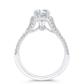 14K White & Rose Gold Diamond Engagement Ring- Special Order Only